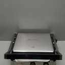 Baker's Friend 4-slice Panini Press Grill Cheese Sandwich Maker, Electric Grill Indoor with Temperature Setting, Opens 180 Degrees, Dual Non-stick Surfaces, 4-circle Silicone Mold, Reversible Plates