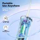 Water Flosser Mini Cordless Portable: 5 Modes Water Dental Floss with Telescopic Water Tank, 6 Tips, IPX7 Waterproof Oral Irrigator for Teeth Cleaning Gums,Orthodontic,Braces Dental Care (Black)