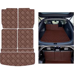 Cargo Mat & GMC Acadia 2017-2023 (6-Seat Only) Trunk Mat + 2ND&3RD Row Rear Backrest Mat Accessories All Weather Premium Leather Car Trunk Liner Cover Protector