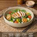 theterra 8.5'' Ceramic Pasta Bowls, Salad Bowls Set of 4, Stoneware Serving Bowls for Fruits, Noodle, Dinner, House-warming Wedding Present, Cappuccino
