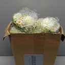 Olgaa 12 Bundles Peonies Artificial Flowers Fake Hydrangea Silk Peony Bouquet Bulk for Vase Floral Arrangements Wedding Arch Decor Centerpiece Table Decorations (White)