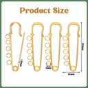 20 Pcs Safety Pin Brooch Decorative Safety Pins with 5 Loops Heavy Duty Big Safetys Pins Jewelry for Blankets Skirts Knitted Fabric Women Gold 1.96 x 0.59 Inch, 50x15mm / 1.96x0.59inch