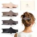 Medium Flat Hair Clips for Women, French Flat Claw Clips for Thin Thick Hair, Duckbill Hairclips for Driving, Doing Yoga, Strong Hold and Non Slip-Beige, Light Brown, Deep Taupe, Black-4 Pcs