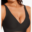OEAK Women's Deep V Bras Wireless Comfortable Bra Supportive No Underwire Bras T-shirt Push Up Bralettes Plunge Seamless Bra  XL