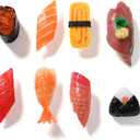 Cute Sushi Fridge Magnet Japenese Food Fun Magnets for Refrigerator Whiteboard, Fake Sushi Food Play Toys for Dollhouse Cake Kitchen Decoration Gifts (Sushi 1)