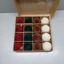 LamTrancail 16 Pcs Velvet Ornaments for Christmas Tree - 3.15in Flocked Christmas Balls Ornaments - Hanging Decorations for Wreath, Mantel, Stair Railings, Windows (Deep Red, Deep Green, Brown, Beige)