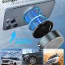 2 x 360 Rotatable Vacuum Magnetic Phone Holder for Car, One-Hand Operation Suction Phone Mount, Strong Magnetic Car Phone Stand for iPhone, All Smartphones (Gym/Airplane/Gym/Desktop/Any Surface) (Gray)