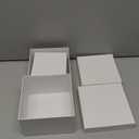 Oairse White Gift Boxes with Lids Nesting Gift Boexs for Presents Set of 4 Small White Gift Boxes for Flower Arrangements Paper Mache Boxes for Bridesmaid, Proposal, Wedding, Birthday, Party Favor, White-Square