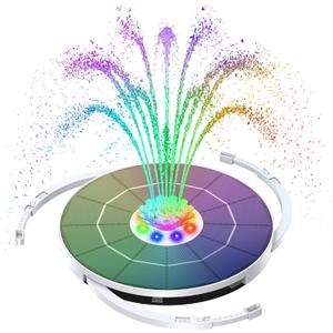 AISITIN 3.5W Solar Bird Bath Fountain Built-in 3000mAh Battery Upgraded 2025, Floating Solar Water Fountain Pump with 9 Innovative Nozzles & 3 Bracket for Bird Bath, Garden, Water Feature and Outdoor
