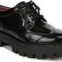 Franco Sarto Womens Balin Oxford Lace Up Loafers Black Gloss 11 M