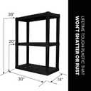 Oskar Heavy Duty Plastic Storage Shelves- for Garage, Kitchen, Bathroom Basement Kids Room, Stackable 3-Tier Black Organizer Rack for Books Shoes, Toys, Pantry, Cleaning and Closet Organization, Small