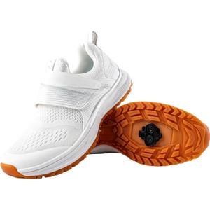 Spinning Shoes Women's Cycling Shoes - SPD Compatible Indoor/Outdoor Bike, Breathable & Comfortable Road Cycling Shoes with Pre-Installed Cleats (9.5, White)