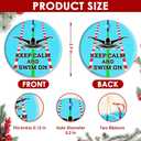 Keep Calm and Swim On Girls Swimming Christmas Ornament, Gifts for Swimmers Girls Swim Team Swimming Pool Ornament Hanging Decorations for Xmas Tree, Sports Gifts for Female Swimmers Athlete Coaches
