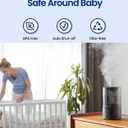 ROSEKM Humidifiers for Bedroom, 2.0L Cool Mist Humidifier for Home Plant and Baby Nursery, Quiet Ultrasonic Humidifier with 360 Nozzle, Auto Shut-Off, Filterless, Black