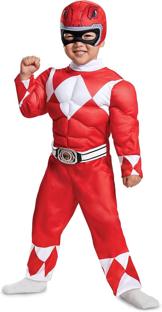 Disguise Red Ranger Toddler Muscle Child Costume, Red, Size/(2T)