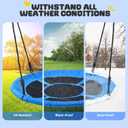 Trekassy 700lb 40 Inch Saucer Tree Swing for Kids Adults Outdoor 900D Oxford Waterproof with 2pcs Tree Hanging Straps, Steel Frame and Adjustable Ropes Blue
