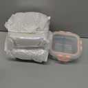 Bariatric Meal Prep Containers, 8 oz Bariatric Portion Control Food Storage Containers with Two 4 oz Compartments (3 Pack), Reusable Glass Snack Containers with BPA Free Airtight Lids (Pink)