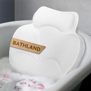 Bath Pillows for Tub - Luxury Bathtub Pillow Neck, Head, Back Support, Soft 5D Mesh Fabric and Non-Slip Suction Cups & Quick Dry, Fits All Tubs, Bath Soaking Accessories Spa Gifts, White