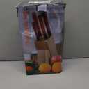 FAMCüTE Japanese Knife Block Set, Hand Forged 5-Layer 9CR18MOV Clad Steel Ultra Sharp Kitchen Knives with Wooden Storage & Rosewood Handle, Includes Chef, Santoku, Nakiri, Fruit Knife for Home Mom/Dad