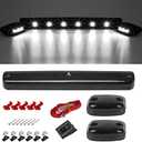 Partsam 3X Smoke/White 12LED Cab Marker Roof Running Top Lights Assembly + Wire Harness Compatible with Silverado/Sierra 1500 2500 2500HD 3500 3500HD 2014 2500HD 3500HD 2007-2013