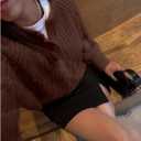 SOLY HUX Women's Chunky Knit Button Up Cardigans Crew Neck Long Sleeve Fall Sweater Outerwear (Coffee Brown)