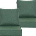 Dark Green Outdoor Deep Seat Cushions 23.5x25 inch Cushions,Fade Resistant, Deep Seat Bottom and Back Cushion for Chair, Sofa and Couch,2 Sets (Drak Green, 23.5"X25")