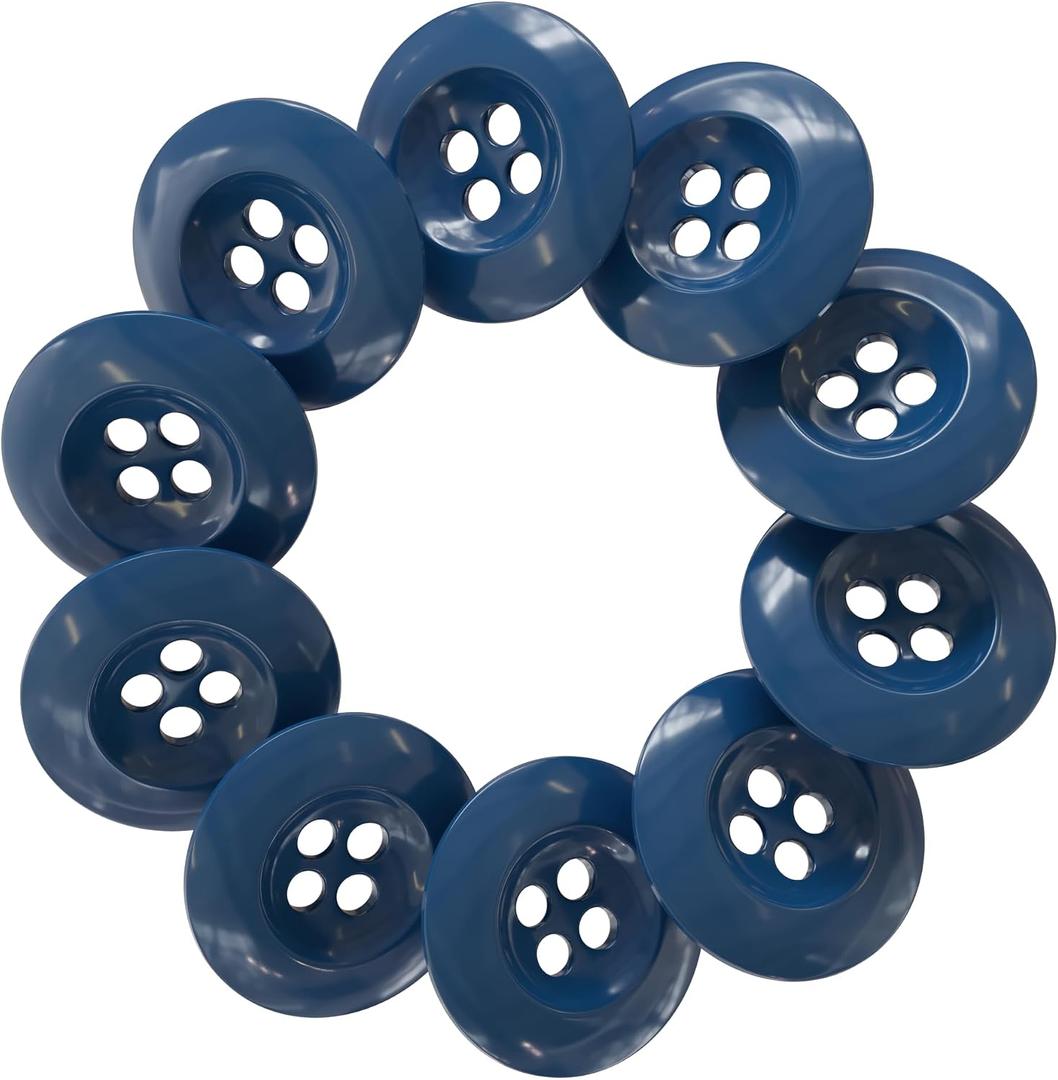 2 x 12 Pcs Navy Sewing Buttons 0.75 inch Uniform Buttons 30L 4 Hole Polished Glossy Finish 19mm Plastic Ideal for Pants Jacket Uniforms Bags Accessories Craft DIY