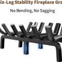 AMAGABELI GARDEN & HOME Fireplace Grate Log Holder 24 Inch Firewood Burning Rack Heavy Duty Wrought Iron Solid Steel for Chimney Hearth Fire Pit Outdoor Kindling Tools Wood Stove Accessories