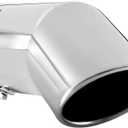 Exhaust Tip, 2.75-3 inch inlet adjustable, 3.5'' Outlet 8'' Long Muffler Tip, Chrome Stainless Steel Truck Car Turn Down Tail Tip, Clamp On Tailpipe