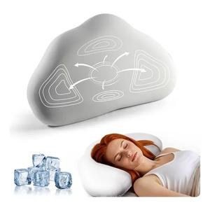 Cloud Contour Memory Foam Pillow Ergonomic Design for Sleeping Comfortably and Reducing Snoring Neck and Cervical Pillow with Cooling Pillowcase Grey