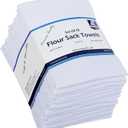 Flour Sack Kitchen Towels (White,12 Pack) 100% Cotton,28x28 Inch Cloth Napkin, Bread wrapper, Cheesecloth, Multi Purpose Kitchen Dish Towels,Bar Towels, Extremely Absorbent & Sturdy By Excellent Deals