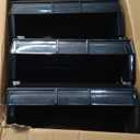 Akro-Mils 30250 AkroBins Plastic Storage Bins, Space-Saving Stackable Bins for Garage, Pantry, Craft Organization, 15" x 16" x 7", Black, 6-Pack