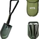 Military Folding Shovel Camping Shovel,High Carbon Steel Entrenching Tool w/Wood Saw Edge and Tactical Carry Case, 22.8 Inch, Green