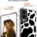 Hungo Compatible for Samsung Galaxy S25 Edge Case for Women Girls Design Cute, Girly for Women Girls Skin Cow Print