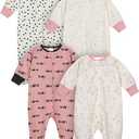 Onesies Brand baby-girls 4-pack Sleep 'N Play Footies Multi Pack