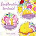 54Pcs Spring Cartoon Positive Cutouts Motivational Sayings Paper Cutting with 100Pcs Glue Points for Party Classroom Bulletin Board Craft Wall Decor