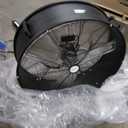 Amazon Basics 30" 300W High-Velocity, Heavy-Duty Industrial Fan, Drum Fan, with UL-Certified Safety Compliance, 2 Speeds, Up to 12,480 CFM, 5.9-ft Power Cord, 2 Wheels, Metal Housing/Blades, Black