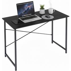 40 Inch Computer Desk, Writing Desk for Home Office Bedroom Study Room | 265 lb Capacity, Reinforced X-Frame, Waterproof MDF Top, Scratch-Resistant Surface, Easy Assembly, Black