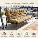 Outdoor Swing Cushions for Patio Furniture Waterproof,2-3 Seater Porch Swing Cushions with Tie Straps Thickened for Patio Outdoor Decks and Garden(Khaki,47 * 40 in)