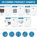 20 Pack Vacuum Storage Bags, Space Saver Bags (4 Jumbo/4 Large/4 Medium/4 Small/4 Roll) Compression for Comforters and Blankets, Sealer Clothes Storage, Hand Pump Included (Combo)