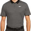 Nike Dri-FIT Mens Victory Core Golf Polo  Solid & Stripe Styles, 4-Way Stretch, Moisture-Wicking Performance Shirt (Large, Black | White (Stripe))