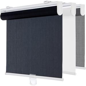 Cordless Light Filtering Roller Window Shades,51" W x 72" H,Black