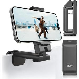 Airplane Phone Holder, 360 Rotation Travel Mount Clip, Portable Foldable Airplane Essentials Phone Holder for Tray Table, Travel Airplane Essentials for Women and Men and Toddlers, Voyage Gadget