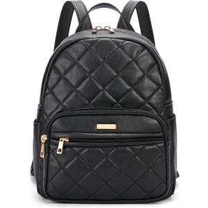 Marvolia Mini Backpack Vegan Leather Small Backpack, Black