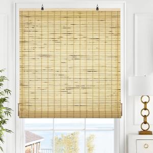 LazBlinds Cordless Bamboo Blinds, Roll Up Shades for Windows, Light Filtering Hanging Window Blinds, Bamboo Shades for Patio Indoor/Outdoor Porch, 29'' W x 72'' H, Petite Rustique