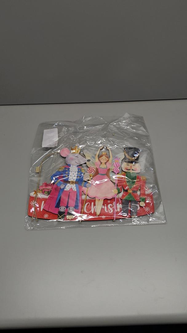 Christmas Wooden Nutcracker Sign, Fairy Ballet Table Centerpiece with Mouse King Soldier, Holiday Tier Tray Decor for Xmas Home Kitchen Party