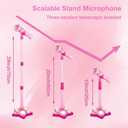 Model Karaoke Machine for Singers,Rechargeable Karaoke Machine Toys with Adjustable Stand,Kids Microphone with Flashing Stage Lights Adjustable Stand Gift (new Model)