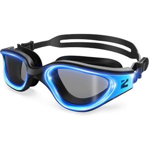 ZIONOR G1 Nava Super Anti-Fog Unisex Swim Goggles Mirror/Bright Smoke Lens (A0light-blackblue-smoke)