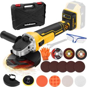 Angle Grinder Compatible with Dewalt 20V MAX Battery (Battery Not Included), Cordless Angle Grinder, 4-1/2" Blade, 4 Variable Speeds up to 7200 RPM, for Cutting, Grinding & Polishing