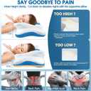 CHxxy Memory Foam Pillows, Cervical Pillow for Neck and Shoulder Pain Relief, Ergonomic Contour Bed Pillow, Soft for Side Sleep Stomach Sleeping and Back Sleeper-Queen Size&Blue